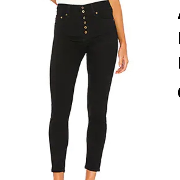 pistola Denim - Pistola black Aline button fly high waist skinny ankle jeans size 29